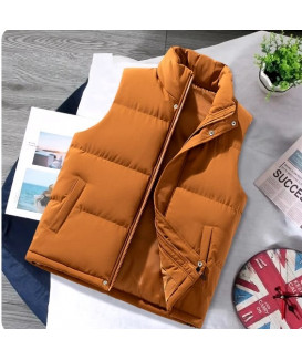 Brown Vest Jacket Men Slim Fit