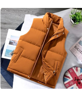 Brown Vest Jacket Men Slim Fit