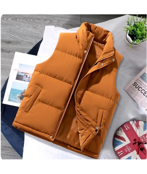 Brown Vest Jacket Men Slim Fit