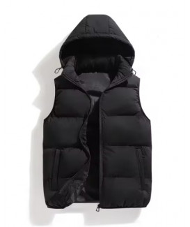 Warm Detachable Hat Outwear Vest Jacket Men