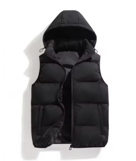 Warm Detachable Hat Outwear Vest Jacket Men