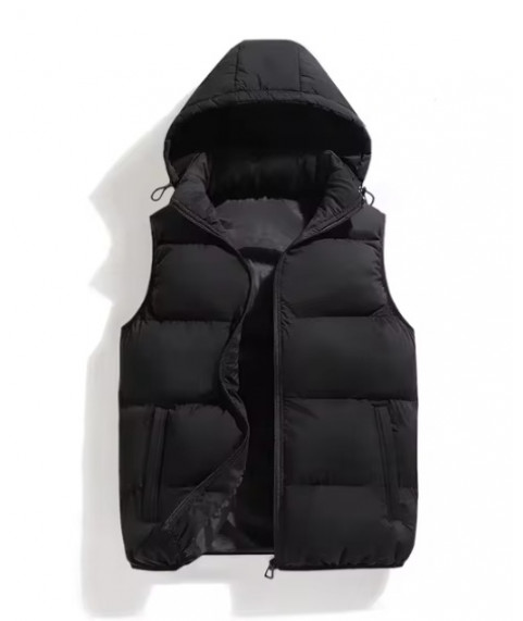 Warm Detachable Hat Outwear Vest Jacket Men