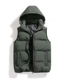Warm Detachable Hat Outwear Vest Jacket Men