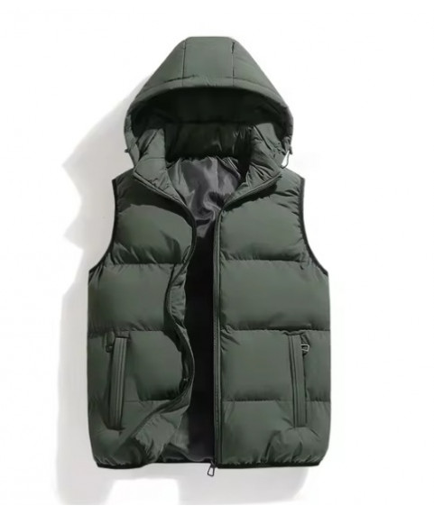 Warm Detachable Hat Outwear Vest Jacket Men