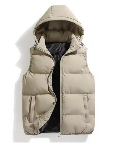 Warm Detachable Hat Outwear Vest Jacket Men